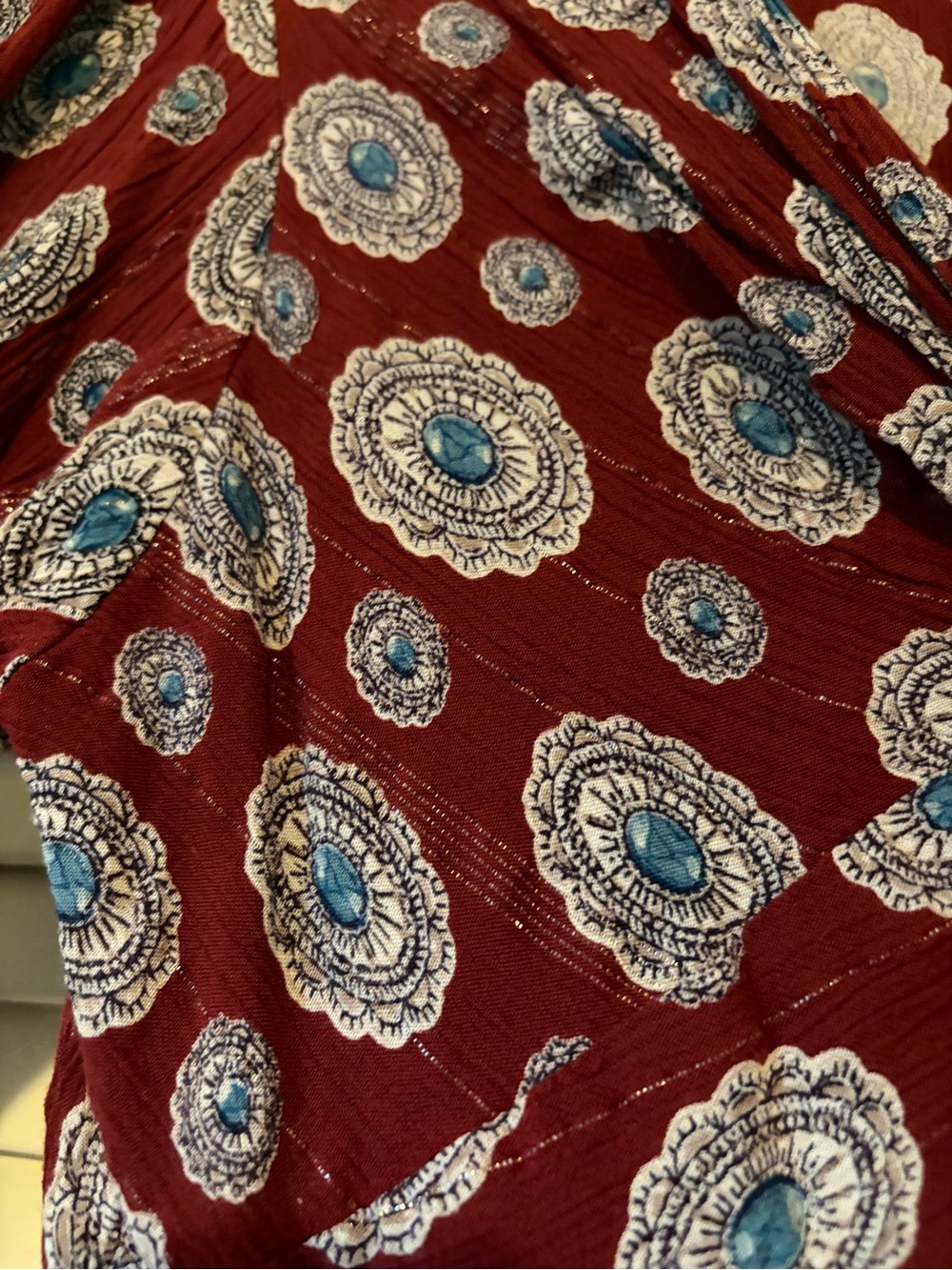Women's Burgundy Rockin C Twist-Front Dress - Picture 4 of 8